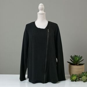 Ruff Hewn Women's Black Asymmetrical Zipper‎ Jacket 3X NWT